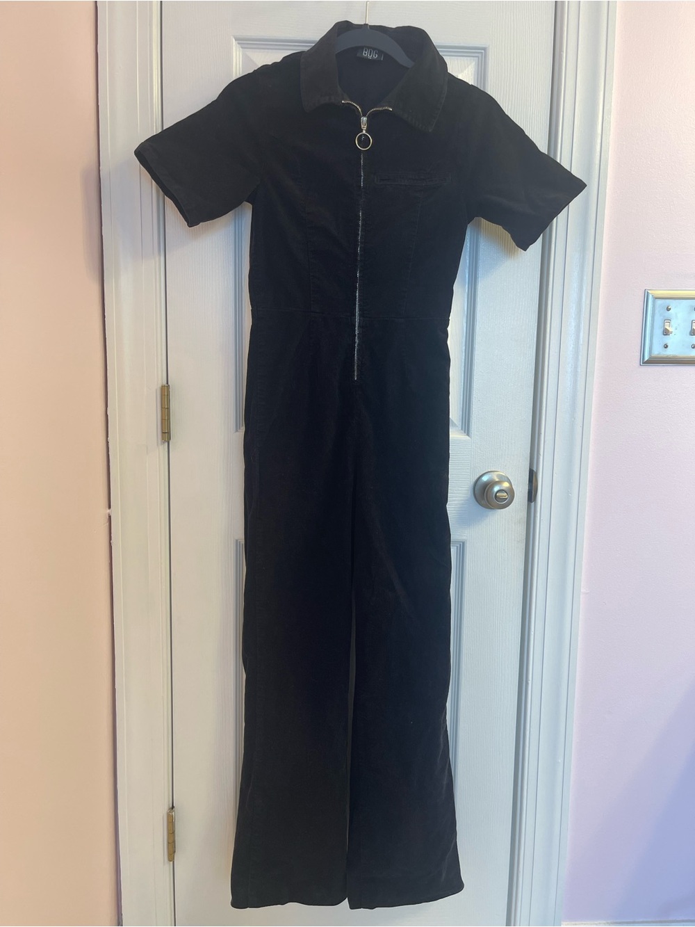 BDG Corduroy Jumpsuit – Black – Short Sleeve – Size XS